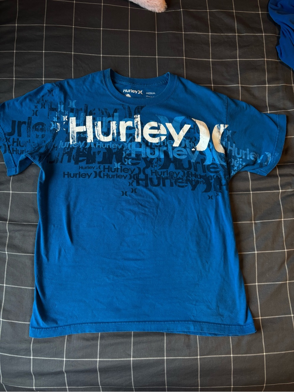 Hurley Blue Logo Repeat Graphic Tee